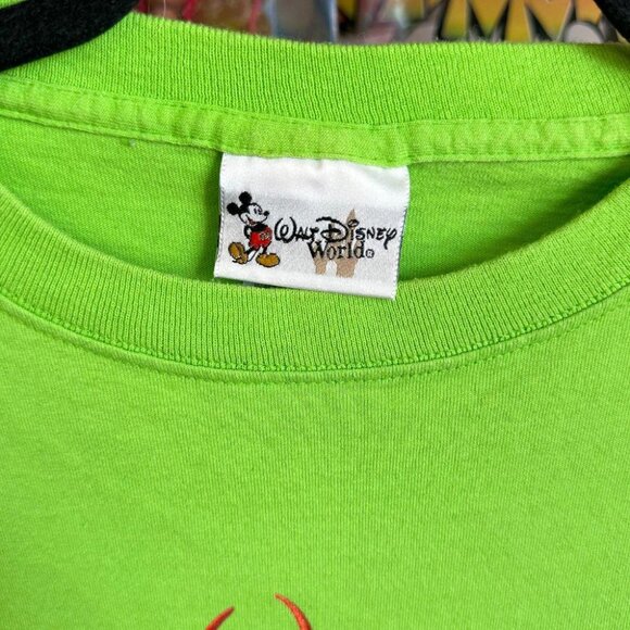 VINTAGE 90’S LIME GREEN WALT DISNEY WORLD TEE - MEDIUM - Picture 4 of 4